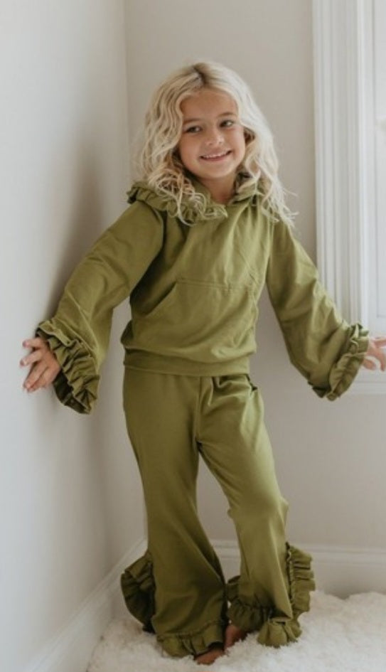 Olive two piece jogger suit