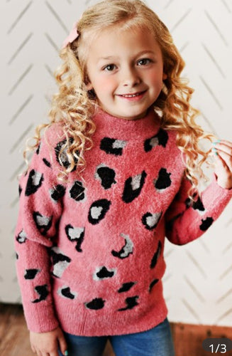 Pink leopard sweater